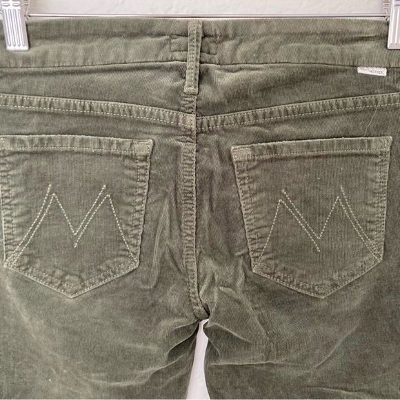 MOTHER The Looker Ankle Fray in Hopscotch Olive Corduroy Pants, Size 25 - Picture 8 of 9